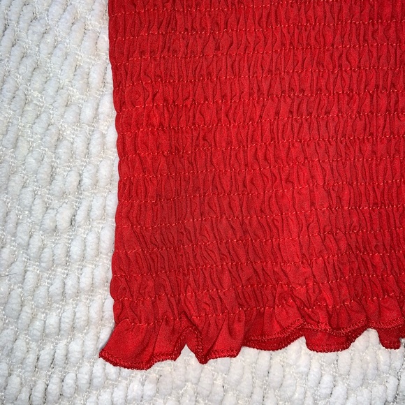 Kamissy Frill Smocked Crop Tank Red Size 8 - Picture 12 of 14